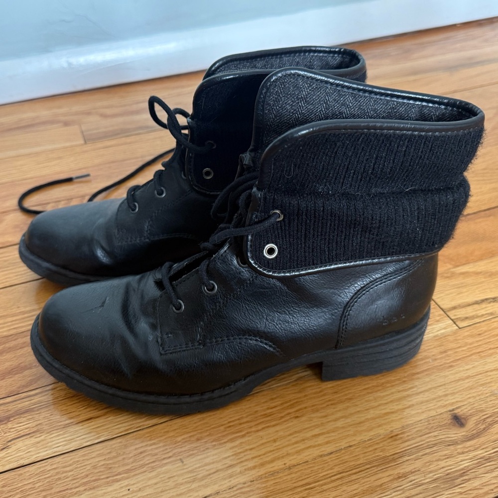 Black Leather Ankle Boots BOC